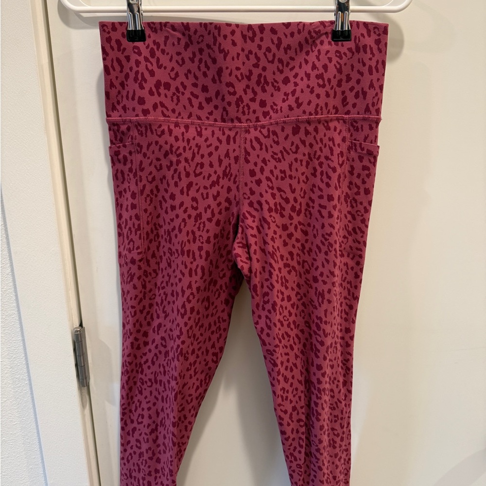 Athleta Berry Leopard Print Leggings